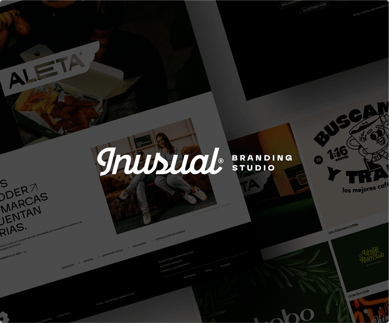 Proyecto Studio Inusual: sitio web creativo para estudio de branding y diseño desarrollado por If Dari en Ibagué
